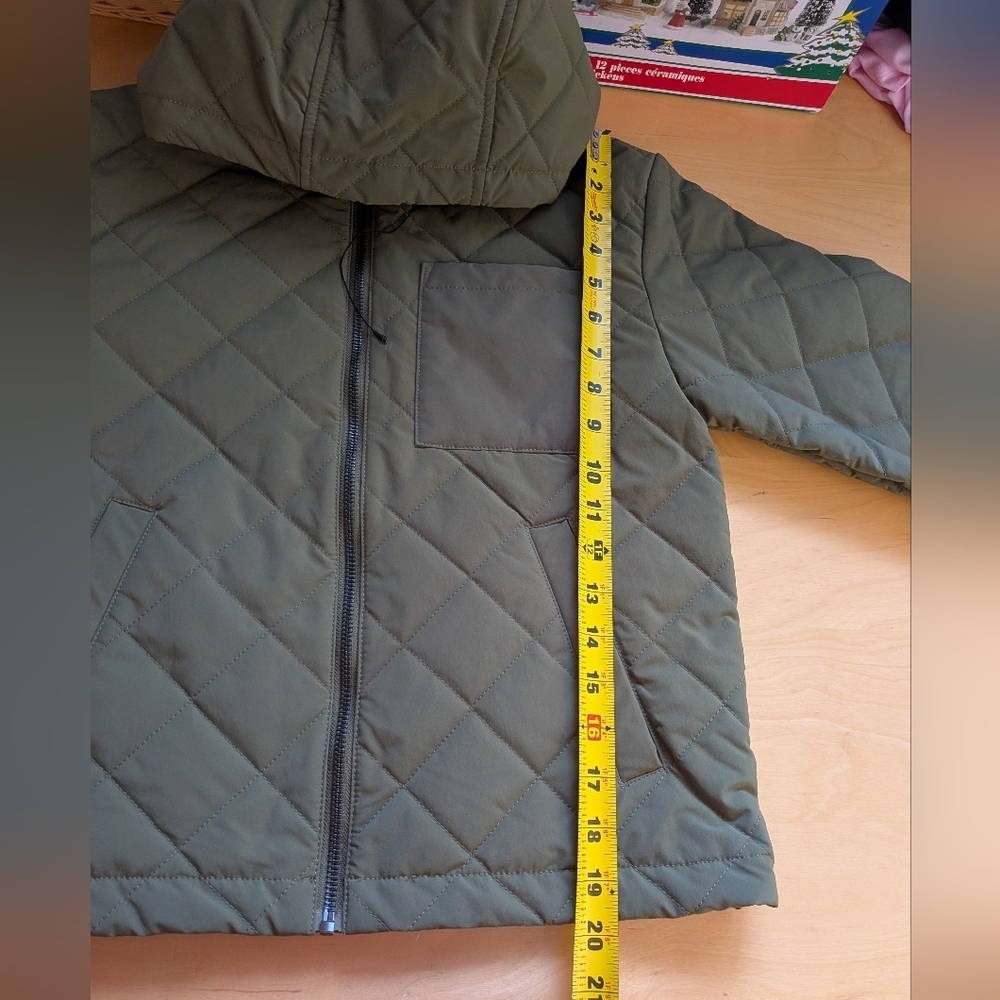 ZARA Kaki Green Girl Kid Mid Season Coat Size 8-9 3 Pockets Fall Or Spring - Picture 9 of 9
